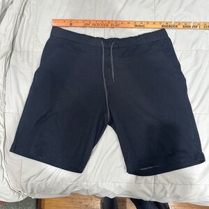 Men's Drawstring Shorts in Dark Knit Denim.